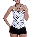 Muka Black Polka Dot Burlesque Corset Bustier Lingerie Top Halloween Costume
