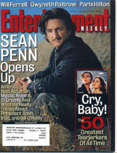 Entertainment Weekly November 28, 2003 Sean Penn, Will Ferrell, Gwyneth Paltrow, Paris Hilton, Larry McMurtry, Stephen King