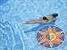 Large 47" Mosaic Sun Underwater Pool Art