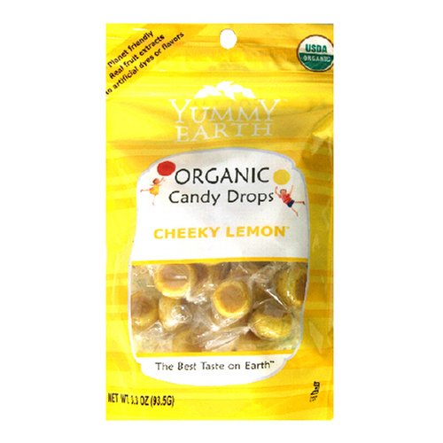YummyEarth Organic Candy Drops, Cheeky Lemon, 3.3-Ounce Bag (Pack of 12) by Hard Candy