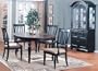 5pc Vintage Style Black Finish Oval Dining Table & 4 Chairs Set