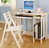 Ashland Bright White Computer Desk with Chair (2 Piece) Set