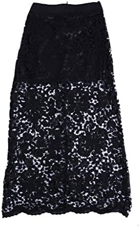 Droyee Women's Sexy Short Sleeves Hollow Out Crochet Dress Black L