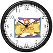 Toran Scroll No.3 Judaica Jewish Theme Wall Clock by WatchBuddy Timepieces (Slate Blue Frame)