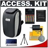 Canon PowerShot PSC-100 Deluxe Soft Compact Case with AA Batteries & Charger + Cameta Bonus Accessory Kit for Canon PowerShot SX100 IS, A720 IS, A710 IS, A650 IS, A640, A630, A620, A590 IS, A580, A570 IS, A560, A550