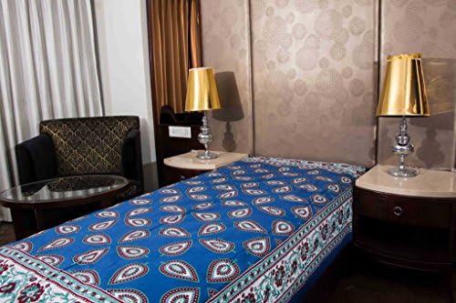 Kismat Collection Pure Cotton Printed Jaipuri & Sanganeri Single Bedsheet