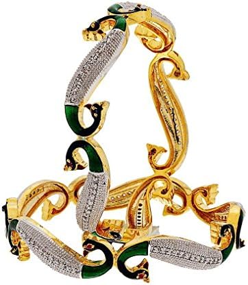 PAKIRA EXPORT PRIVATE LIMITEDMulti Color AD CZ Gold Plated Traditional Bollywood Bridal Indian Jewelry Bangles Set