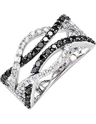 1 ct tw Black & White Diamond Ring - Size 7