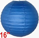 Navy Blue Chinese/Japanese Paper Lantern/Lamp 16" Diameter - Just Artifacts Brand