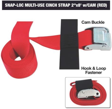 Cinch Strap 2"x8' CAM (USA!) with Hook & Loop Storage Fastener