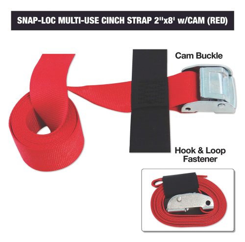 Cinch Strap 2"x8' CAM (USA!) with Hook & Loop Storage Fastener