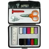 20 Pcs Sewing Kit in a Reusable box, Threaded Spools, Needles, Safety Pins, Buttons,... by Jed Mart