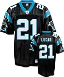 Ken Lucas Jersey: Reebok Black Replica #21 Carolina Panthers Jersey - Medium