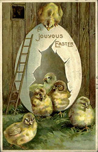 A Joyous Easter With Chicks Original Vintage Postcard A Joyous Easter With Chicks Original Vintage Postcard