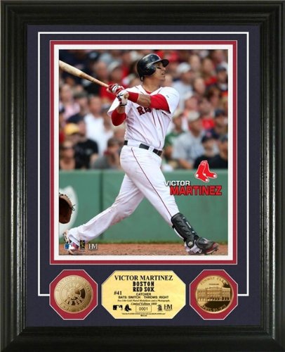 Victor Martinez Framed Boston Red Sox 24KT Gold Coin Photo Mint