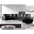 Rundes Ecksofa aus echtem Leder, Model "Rotunde", in Schwarz erh�ltlich