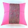Stunning Handmade Cushion Cover / Pillow Sham With Silky Fuchsia-Black Filigree Detail