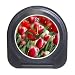 Travel Alarm Clock of Red Spring Tulip Flowers