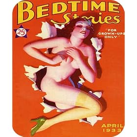 Bedtime Stories For Grown Ups Only Vintage Classic PinUp Girl Retro Cover Art MOUSE PAD