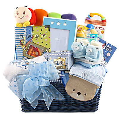 A Grand Entrance New Baby Boy Gift Basket – Great Shower or Easter Gift Idea for Newborns