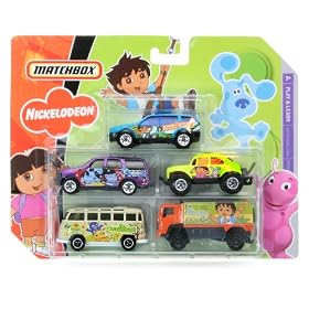 Dora Explorer, Go Diego Go, Blue's Clues, The Backyardigans - Matchbox Nickelodeon 5 Packs Cars