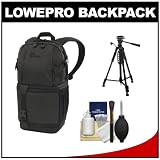 Lowepro DSLR Video Fastpack 150 AW Digital SLR Camera Backpack Case (Black) with Tripod + Cleaning Kit for Canon EOS 7D, 5D Mark II III, 60D, Rebel T3, T3i, Nikon D3100, D3200, D5100, D7000, D800, A35, A55, A57, A65, A77 Digital SLR Cameras