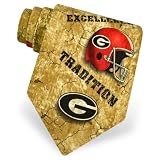 Georgia Tradition Tie by NCAA - Tan / taupe Silk - B0009HAV5I