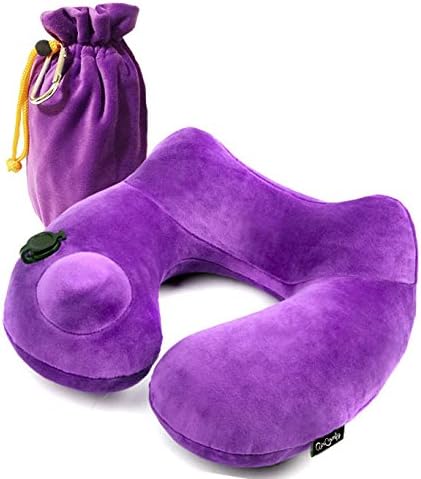 Daydreamer Neck Pillow - Luxuriously Soft Inflatable Travel Pillow for Sleeping on Airplane, Car, Train and Bus