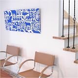マリメッコ（marimekko）ファブリックアートパネル KANTELEEN KUTSU/BLUE　1200×500mm（類語/ファブリックボード,ファブリックパネル）