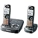 Panasonic Dect 6.0 Expandable Titanium Digital Cordless Answering System - Dual Handset System (KX-TG9332T)