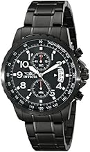 Invicta Specialty Men's Quartz Watch with Black Dial  Chronograph display on Black Stainless Steel Bracelet 13787