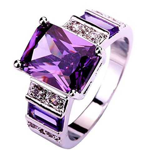 Psiroy Women's 925 Sterling Silver 6cttw Amethyst Filled Ring