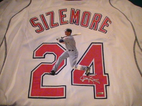 GRADY SIZEMORE SIGNED AUTOGRAPHED JERSEY CLEVELAND INDIANS COA + PROOF PHOTO