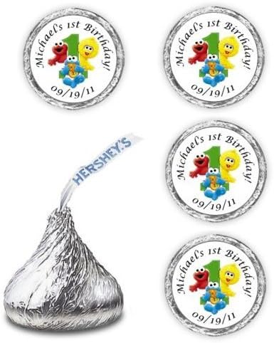 BABY SESAME STREET 1ST BIRTHDAY PARTY CANDY KISSES LABELS FAVORS WRAPPERS KISS