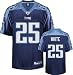 Lendale White Jersey: Reebok Navy Replica #25 Tennessee Titans Jersey - Medium