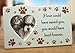 Pet Memorial Picture Frame -- Ceramic Frame with Heart Shaped Photo Opening with the Loving Message Printed on Front 'If Love Could Have Saved You, You Would Have Lived Forever' -- Light Sage Green Background and Brown Paw Prints Is a Simple Design That Goes with Any Decor