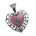 Te Amo Medium Rhodonite and Opal Heart Pendant