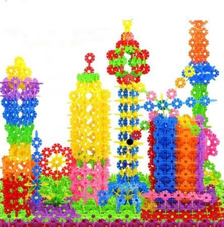 Vki Trip Creatived 500PCS Snowflakes Connect An Engineering Toy Promotes Fine Motor Skills Development - Great Imagination Toy for 4+ Year Olds - Best Gift for Boys and Girls