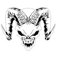 HORNED SKULL 2- AIRBRUSH STENCIL-AIR BRUSH TEMPLATE