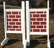 Solid Panel Brick Wall Pattern Wing Standards Wood Horse Jumps