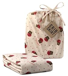Kee-Ka Organic Crib Skirt Cupcake