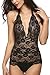 Avidlove Women Teddy Lingerie Halter V Neck One Piece lace Bodysuit Lingerie Jumpsuit Mini Babydoll