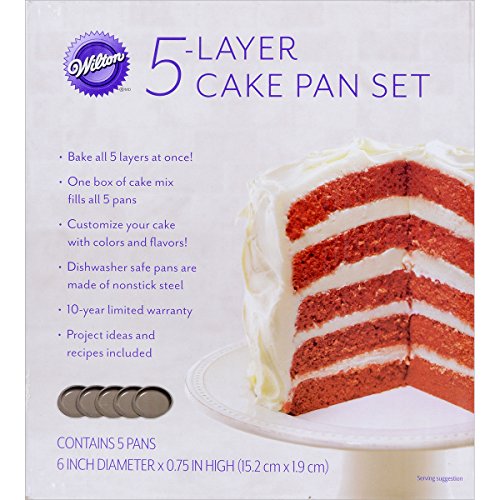 Wilton Round Easy Layer Cake Pan Mould Set (Bake Cakes With 5 Layers