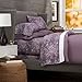 Amazon Brand – Pinzon Lightweight Cotton Flannel Sheet Set - Full, Floral Lavender
