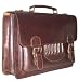 HIDEONLINE THICK VINTAGE CONKER BROWN BRIDLE LEATHER SATCHEL BRIEFCASE