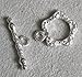 2 sets .925 Sterling Silver Garden Flower Toggle Clasp 12mm/Findings/Bright