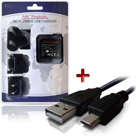 ABC Products® Kodak Micro B / 5-Pin Charge Pack AC mains power Adapter Adaptor Battery Charger + USB Cable Cord for Easyshare C142, C143, C183, C195, C1505, C1530, C1550, M22, M23, Mini M200, M522, M530, M531, M532, M550, M552, M575, M577, M580, M583, M590, M750, M5350, M5370, MD30, MD55, Playsport, Slice, Playtouch, Zi10, ZX3, ZX5, Z990, Z5010 Digital Camera / Pocket Video etc