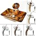 Kraus C-GVR-420-RE-10G Amber Rectangular Glass Vessel Sink and Waterfall Faucet, Gold