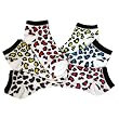 Lot of 3 Pairs Assorted Colors Leopard Ped Socks (Size 9-11)