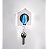 Birdhouse Key Ring -White House with Blue Bird